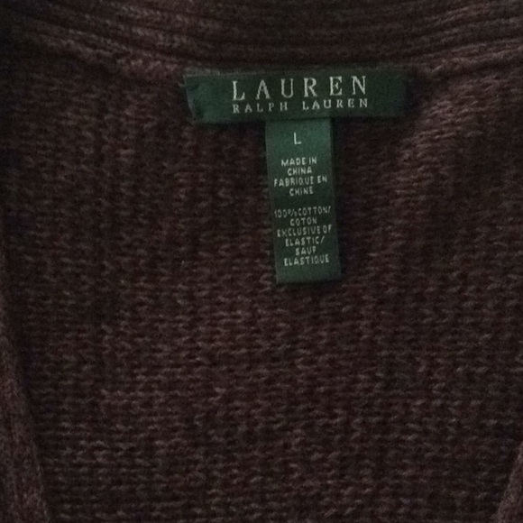 Ralph Lauren burgundy V sweater size L new no tag, 100% cotton fall trend color - Picture 4 of 4